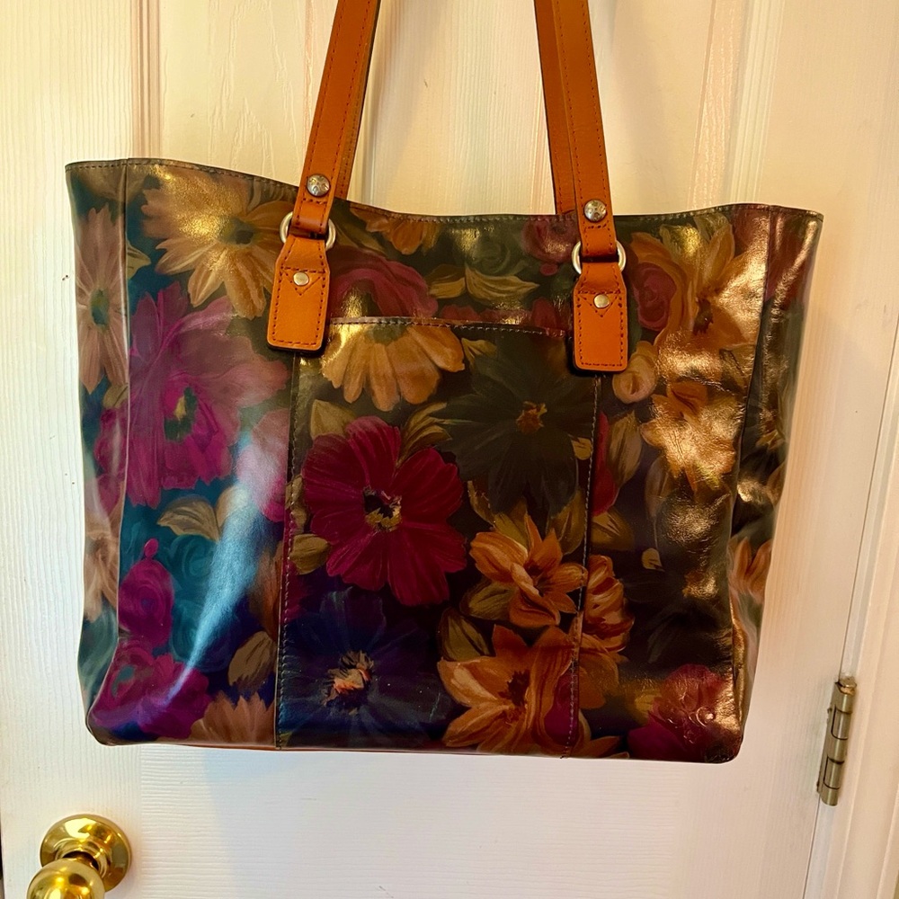 NWT~*RARE* NASH “Peruvian Painting” Solaro Satchel/Italian LEATHER/Floral Design